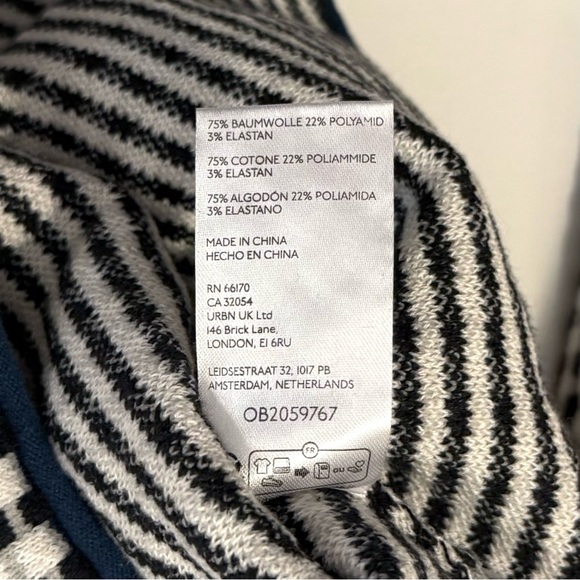 We The Free x Free People Ivory Combo Gamer Cuff Mock Neck Sweater Medium - Picture 7 of 7